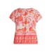 Betty Barclay - 2405 1176 T-shirt kapmouw print fuchsia rood beige.